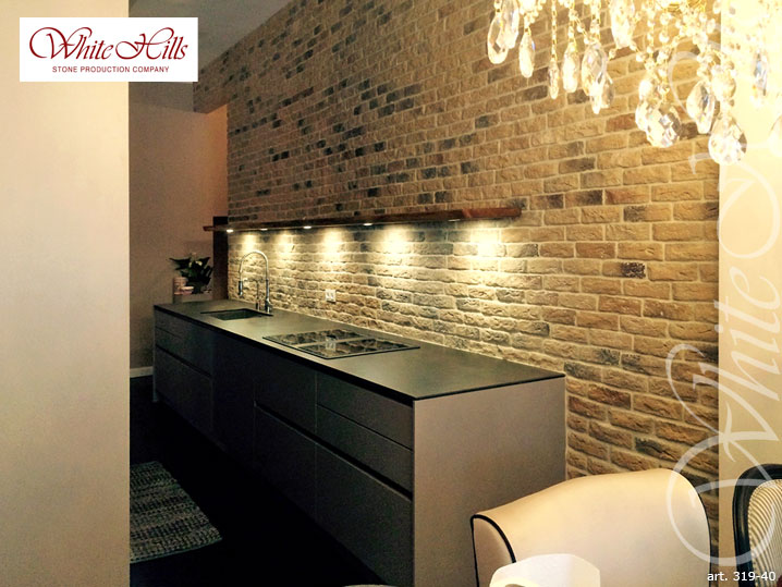 Облицовочный камень White Hills, Брюгге Брик, цвет 319-40