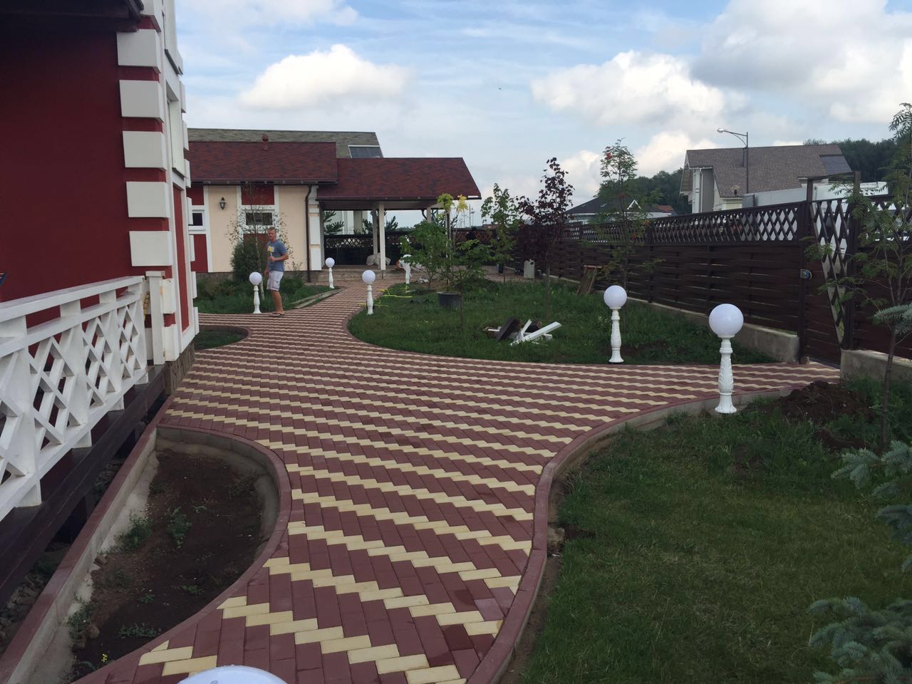 Тротуарная плитка BRAER II «Прямоугольник» КРАСНЫЙ